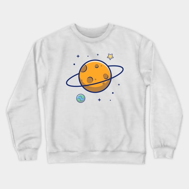 Planet Saturn cartoon Crewneck Sweatshirt by Catalyst Labs